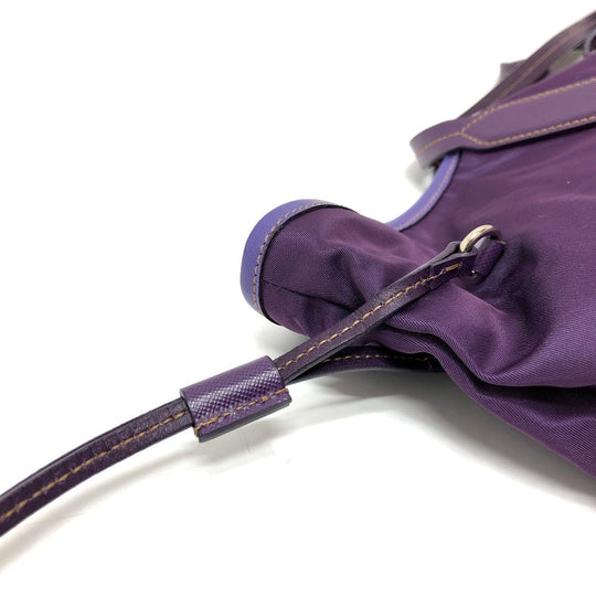 PRADA Tote Bag BR3924 saffiano leather purple logo Women Secondhand Authentic