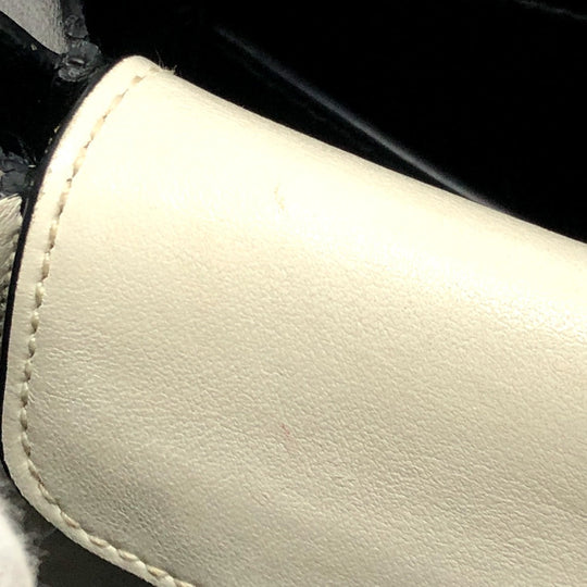 PRADA Handbag 1BA071 Safiano leather black logo bicolor Women Used Authentic