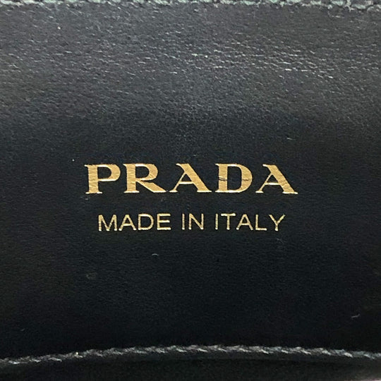 PRADA Handbag 1BA071 Safiano leather black logo bicolor Women Used Authentic