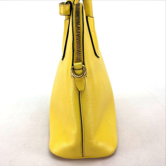 PRADA Handbag BL0902 leather yellow Women Used Authentic