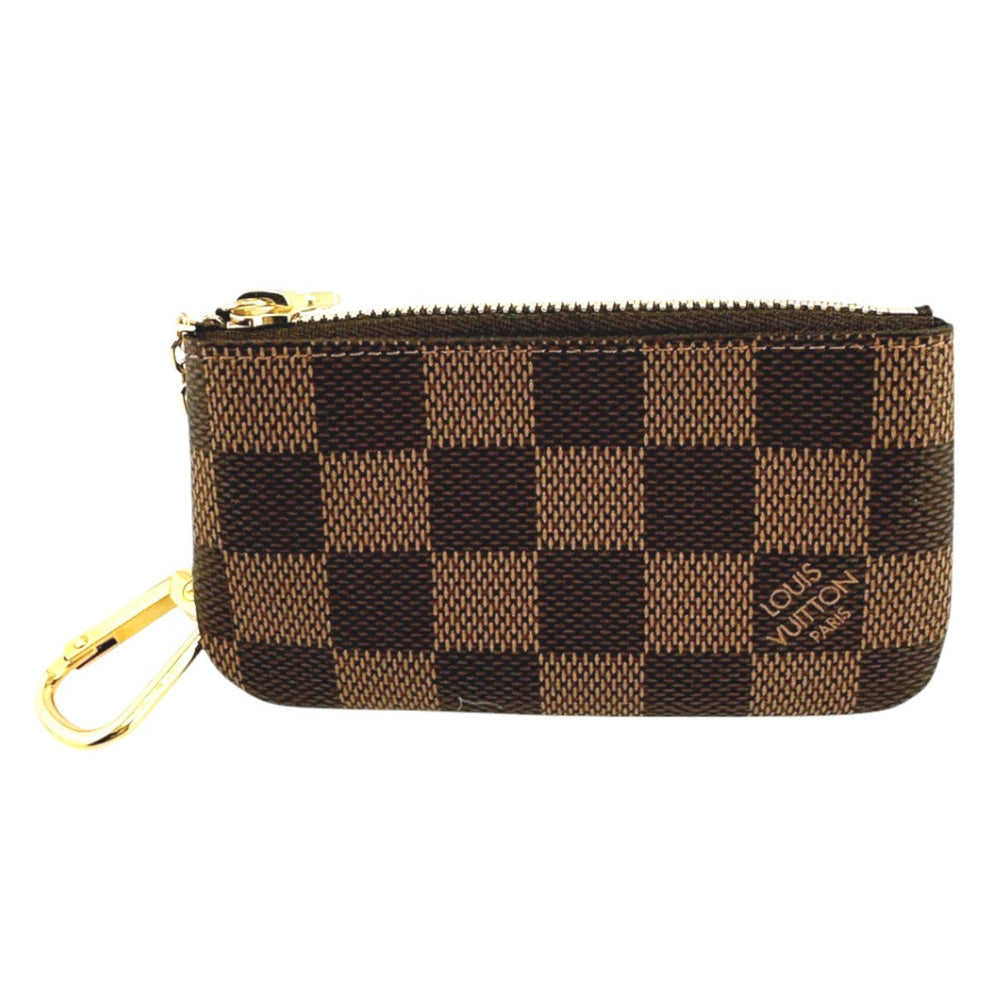 LOUIS VUITTON Key case Key holder  N62658 Damier canvas Brown Key case Key holder for coin pocket Damier Pochette Cre Women Used Authentic