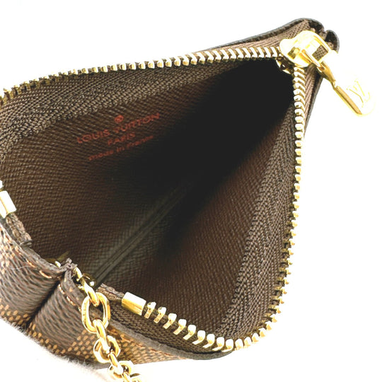 LOUIS VUITTON Key case Key holder  N62658 Damier canvas Brown Key case Key holder for coin pocket Damier Pochette Cre Women Used Authentic
