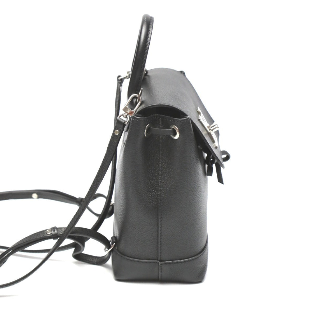LOUIS VUITTON Backpack M54573 leather Noir Lock Me Bag Taurillon Clemence bag mini Women Used Authentic
