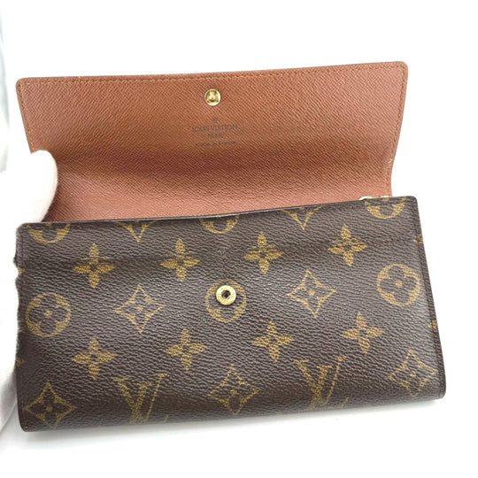LOUIS VUITTON Long Wallet Purse M61725 Monogram canvas Brown With zipper Monogram Pochette Portonecredi Women(Unisex) Used Authentic