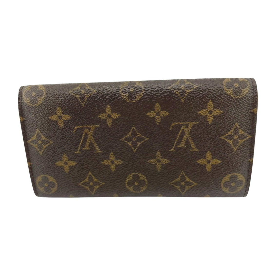 LOUIS VUITTON Long Wallet Purse M61725 Monogram canvas Brown With zipper Monogram Pochette Portonecredi Women(Unisex) Used Authentic