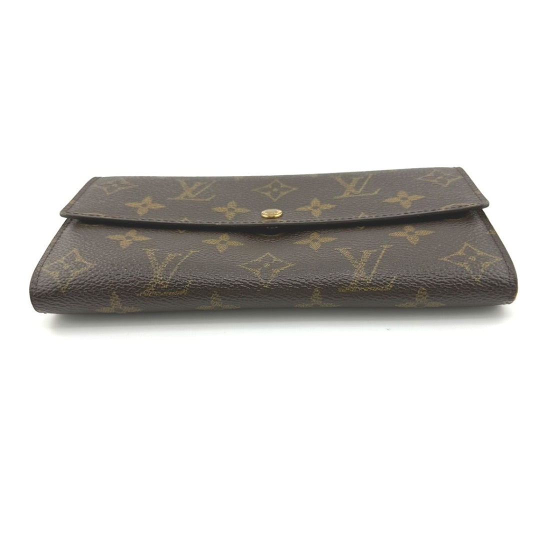 LOUIS VUITTON Long Wallet Purse M61725 Monogram canvas Brown With zipper Monogram Pochette Portonecredi Women(Unisex) Used Authentic