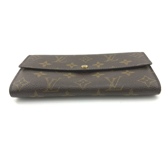 LOUIS VUITTON Long Wallet Purse M61725 Monogram canvas Brown With zipper Monogram Pochette Portonecredi Women(Unisex) Used Authentic