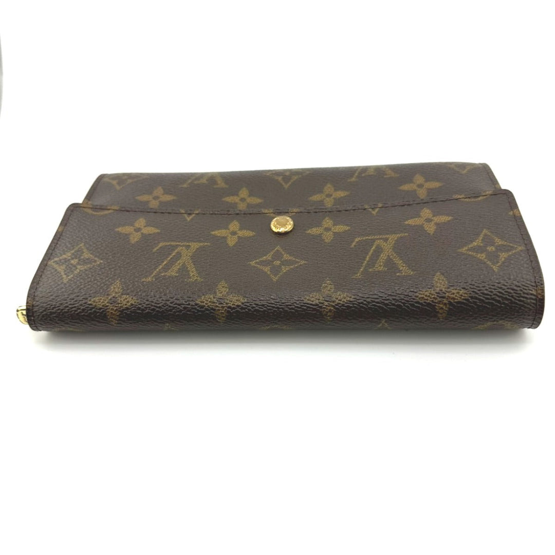 LOUIS VUITTON Long Wallet Purse M61725 Monogram canvas Brown With zipper Monogram Pochette Portonecredi Women(Unisex) Used Authentic