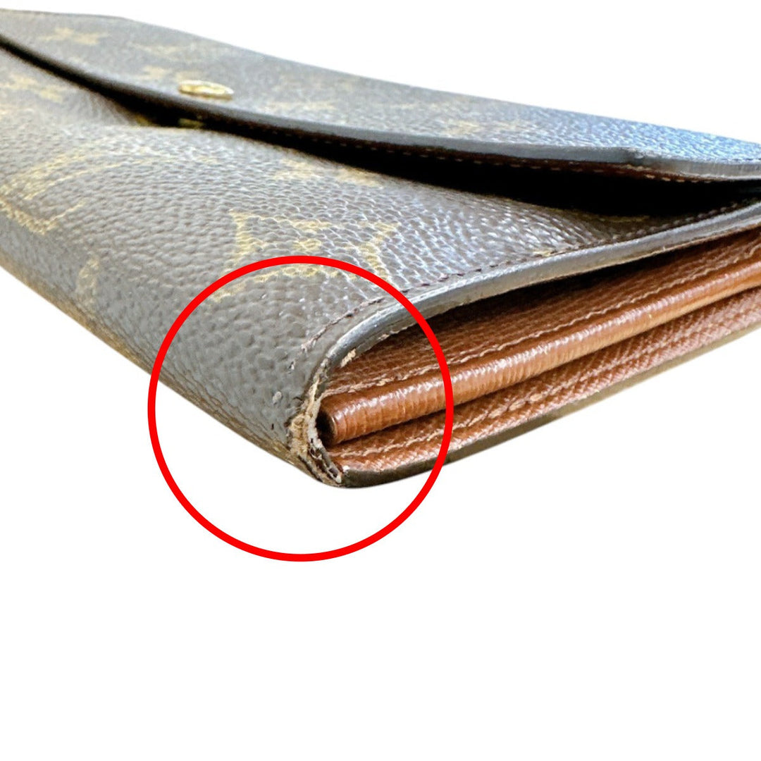 LOUIS VUITTON Long Wallet Purse M61725 Monogram canvas Brown With zipper Monogram Pochette Portonecredi Women(Unisex) Used Authentic