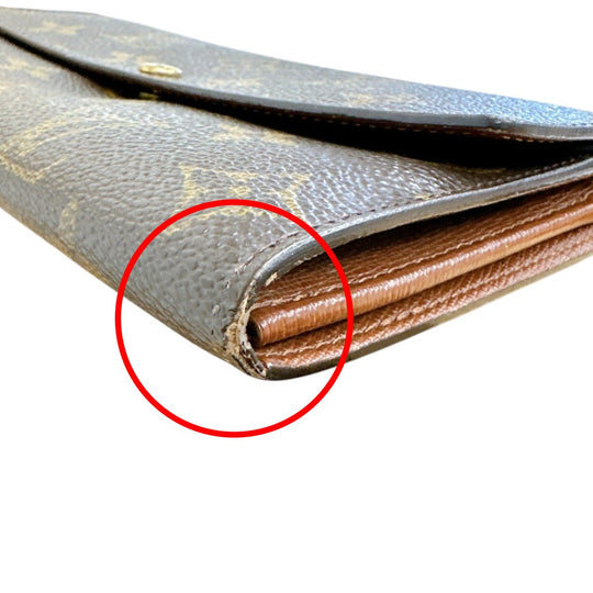 LOUIS VUITTON Long Wallet Purse M61725 Monogram canvas Brown With zipper Monogram Pochette Portonecredi Women(Unisex) Used Authentic
