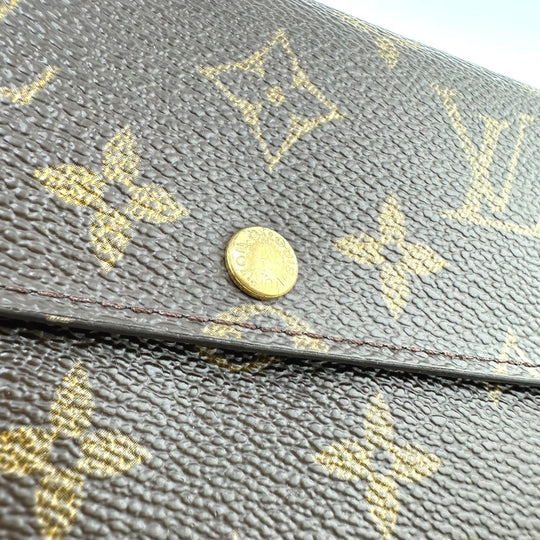LOUIS VUITTON Long Wallet Purse M61725 Monogram canvas Brown With zipper Monogram Pochette Portonecredi Women(Unisex) Used Authentic
