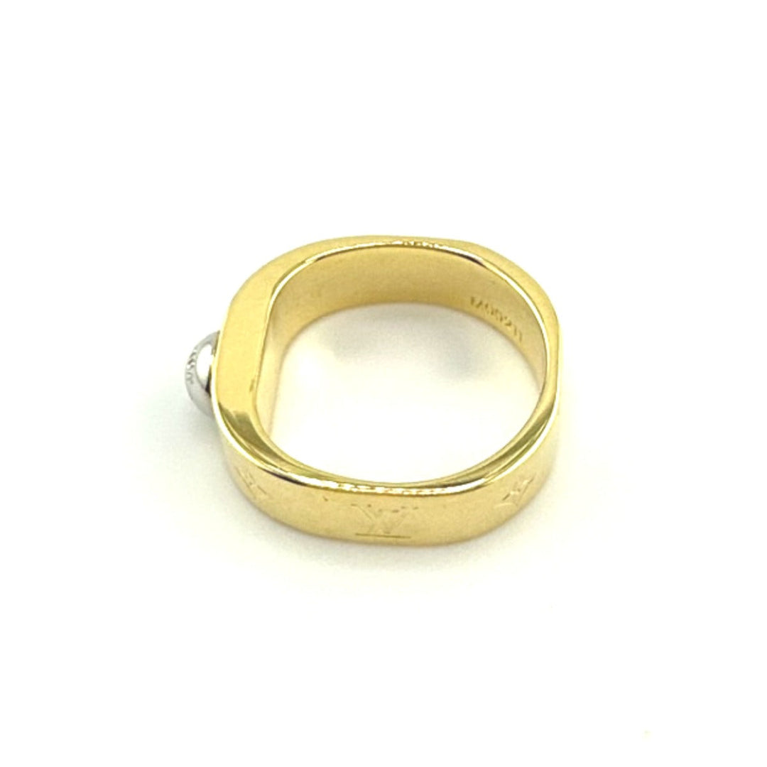 LOUIS VUITTON Ring M00211 Gold Plated gold ring Nanogram M size unisex(Unisex) Used Authentic