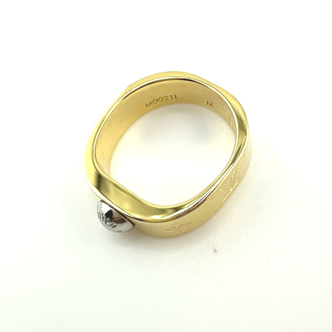 LOUIS VUITTON Ring M00211 Gold Plated gold ring Nanogram M size unisex(Unisex) Used Authentic