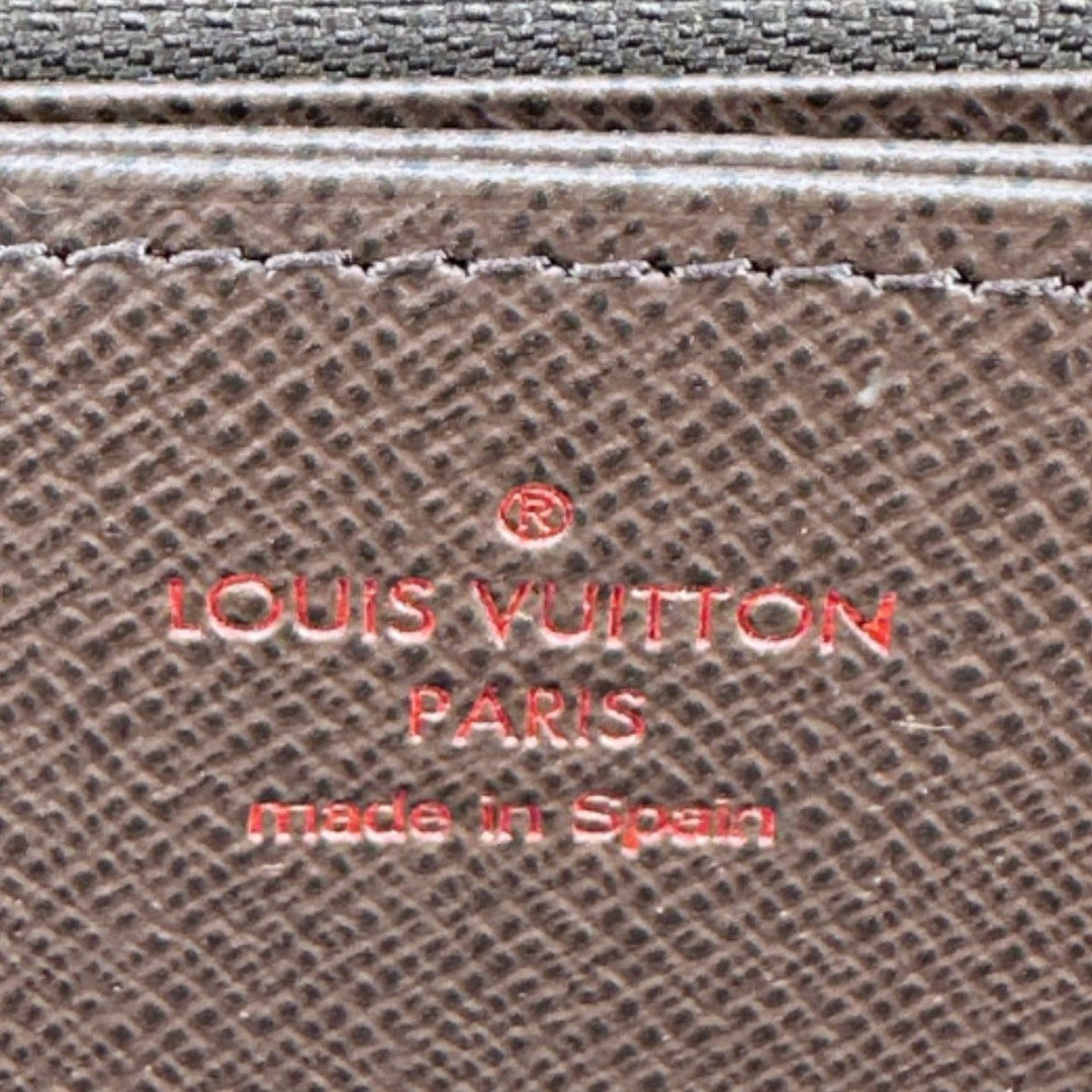 LOUIS VUITTON Long Wallet Purse N60015 Damier canvas Ebene Zip Around Damier Zippy wallet unisex(Unisex) Used Authentic