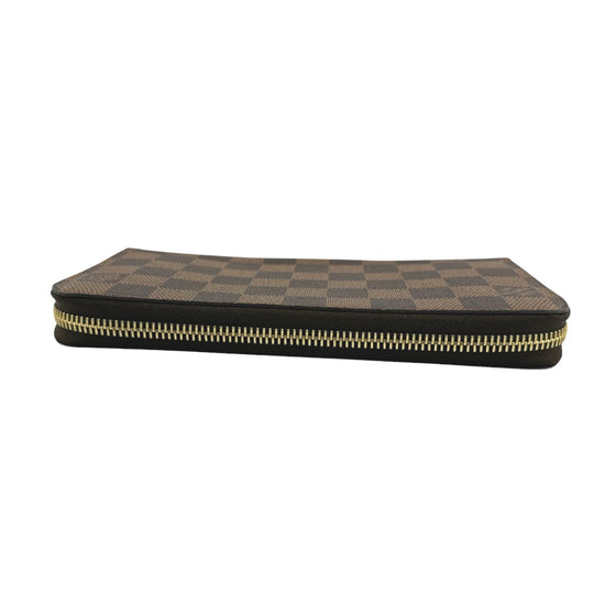 LOUIS VUITTON Long Wallet Purse N60015 Damier canvas Ebene Zip Around Damier Zippy wallet unisex(Unisex) Used Authentic