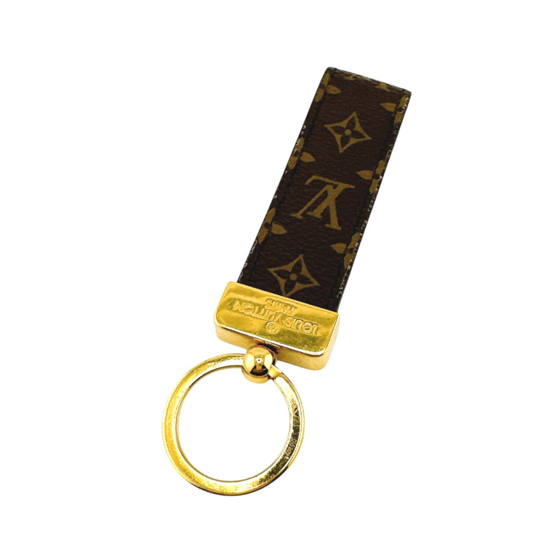 LOUIS VUITTON charm M65221 Monogram canvas Brown Porto Cre Dragonne Monogram key ring Women Used Authentic