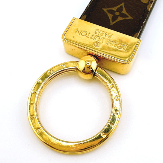 LOUIS VUITTON charm M65221 Monogram canvas Brown Porto Cre Dragonne Monogram key ring Women Used Authentic