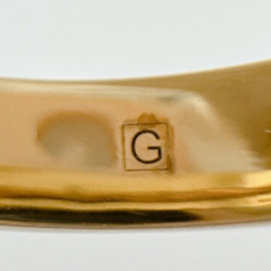 GUCCI Ring metal gold Chain effect ring GG S size Flower ring Women Used Authentic