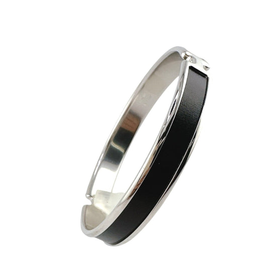 HERMES Bangle metal Silver bracelet Leather Scarlet Fan Olympe unisex(Unisex) Used Authentic