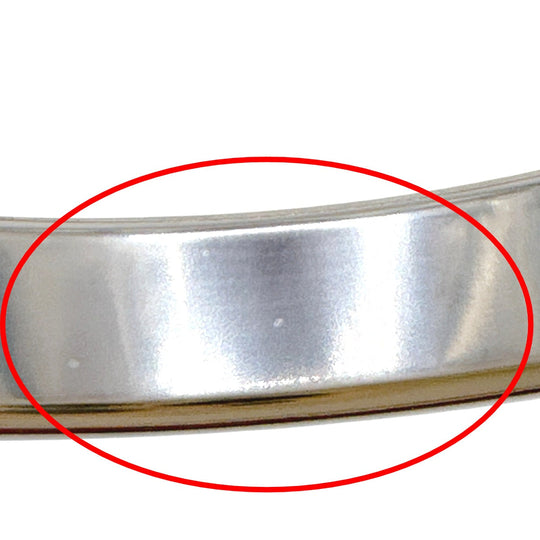 HERMES Bangle metal Silver bracelet Leather Scarlet Fan Olympe unisex(Unisex) Used Authentic