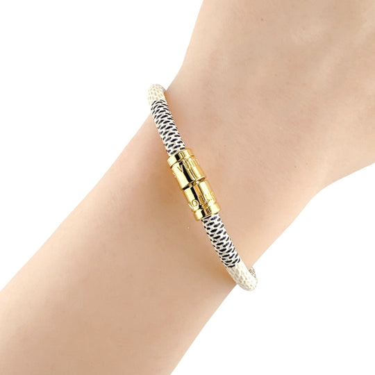LOUIS VUITTON bracelet M6607E Damier Azur Canvas white Damier Graphite white