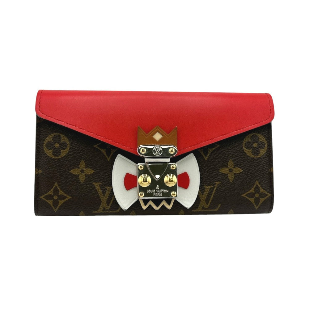 LOUIS VUITTON Long Wallet Purse M60791 Monogram canvas Brown Long Wallet Purse Monogram Portefeuille Sarah Tribal Mask Women Used Authentic