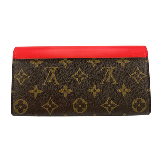 LOUIS VUITTON Long Wallet Purse M60791 Monogram canvas Brown Long Wallet Purse Monogram Portefeuille Sarah Tribal Mask Women Used Authentic