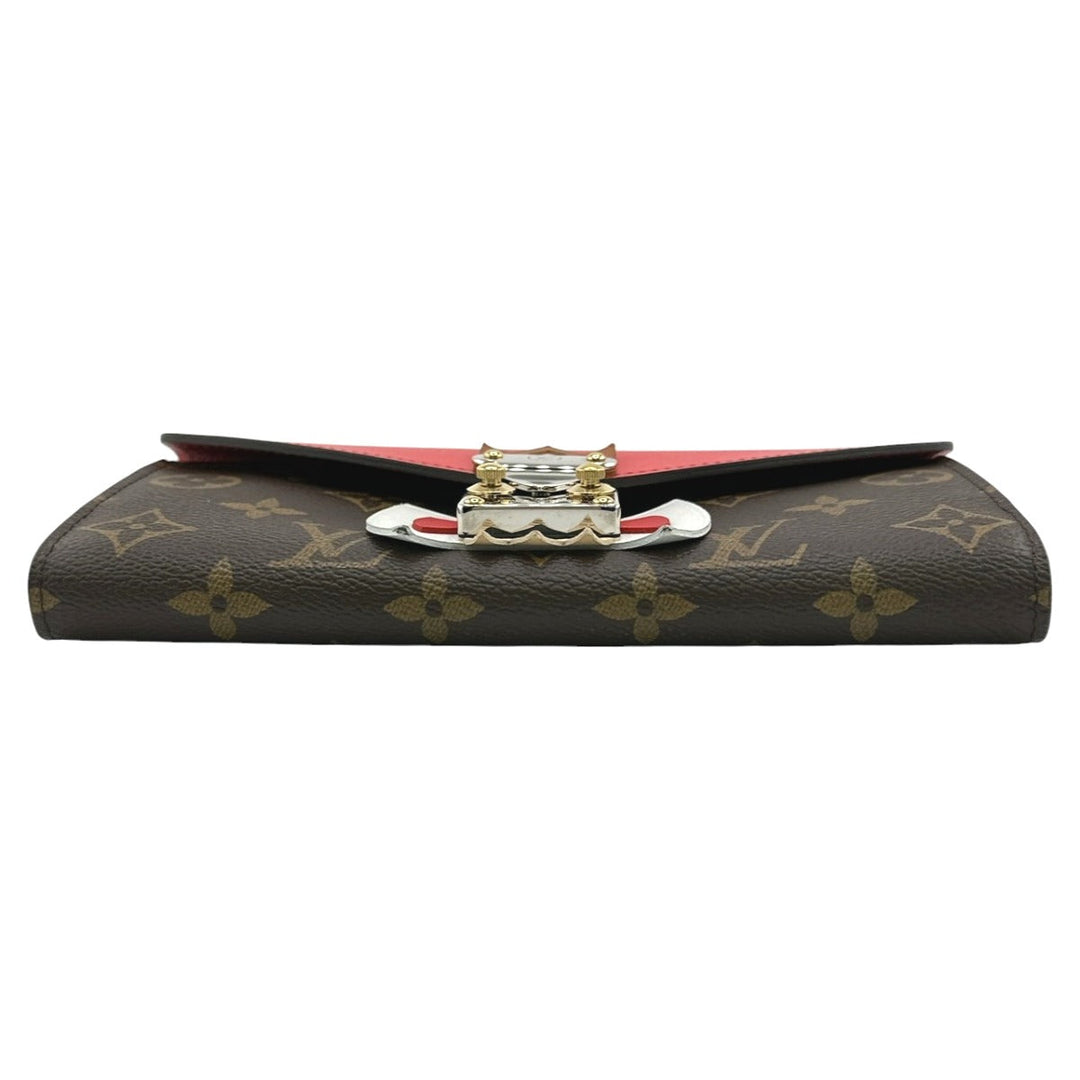 LOUIS VUITTON Long Wallet Purse M60791 Monogram canvas Brown Long Wallet Purse Monogram Portefeuille Sarah Tribal Mask Women Used Authentic