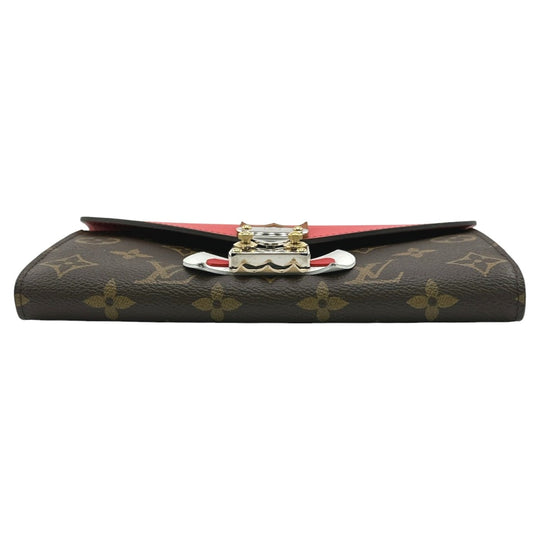 LOUIS VUITTON Long Wallet Purse M60791 Monogram canvas Brown Long Wallet Purse Monogram Portefeuille Sarah Tribal Mask Women Used Authentic