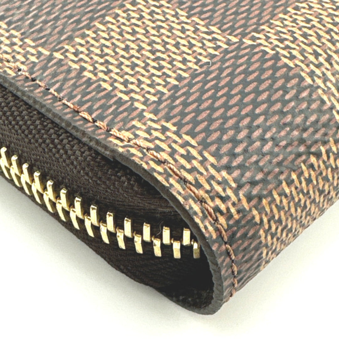 LOUIS VUITTON Long Wallet Purse N60015 Damier canvas Ebene Damier Zippy wallet
