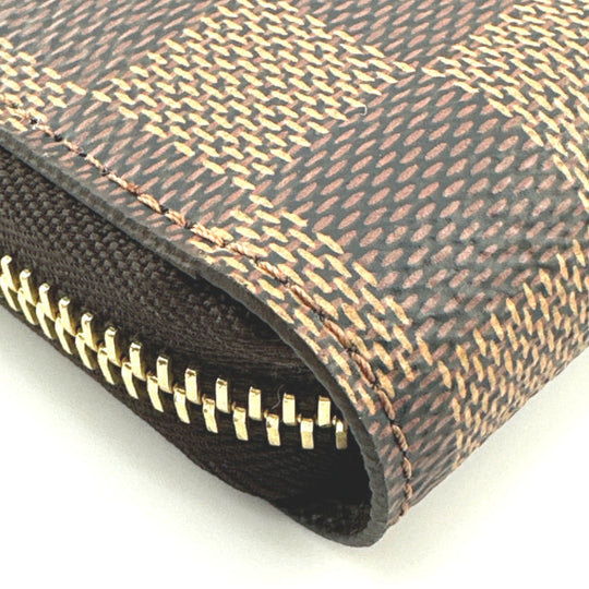 LOUIS VUITTON Long Wallet Purse N60015 Damier canvas Ebene Damier Zippy wallet