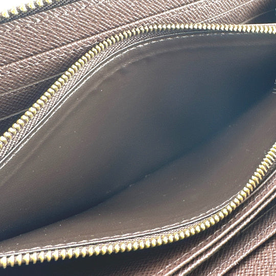 LOUIS VUITTON Long Wallet Purse N60015 Damier canvas Ebene Damier Zippy wallet