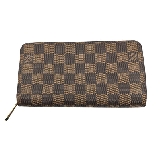 LOUIS VUITTON Long Wallet Purse N60015 Damier canvas Ebene Damier Zippy wallet