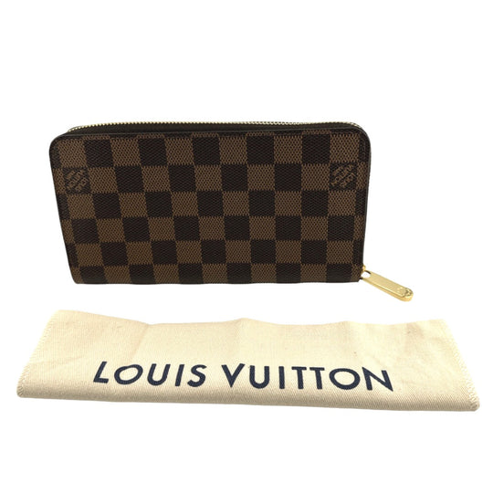 LOUIS VUITTON Long Wallet Purse N60015 Damier canvas Ebene Damier Zippy wallet