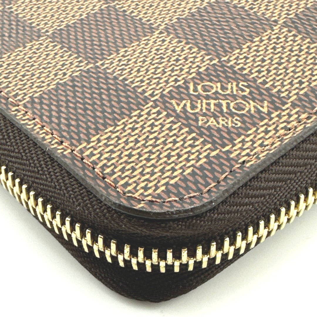 LOUIS VUITTON Long Wallet Purse N60015 Damier canvas Ebene Damier Zippy wallet