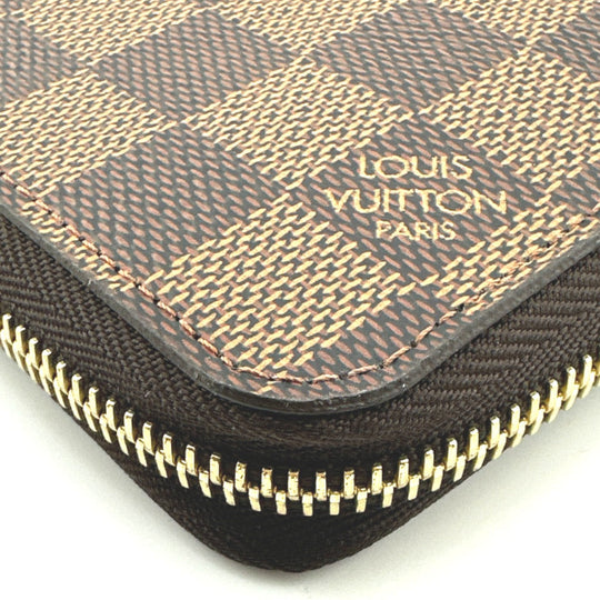 LOUIS VUITTON Long Wallet Purse N60015 Damier canvas Ebene Damier Zippy wallet