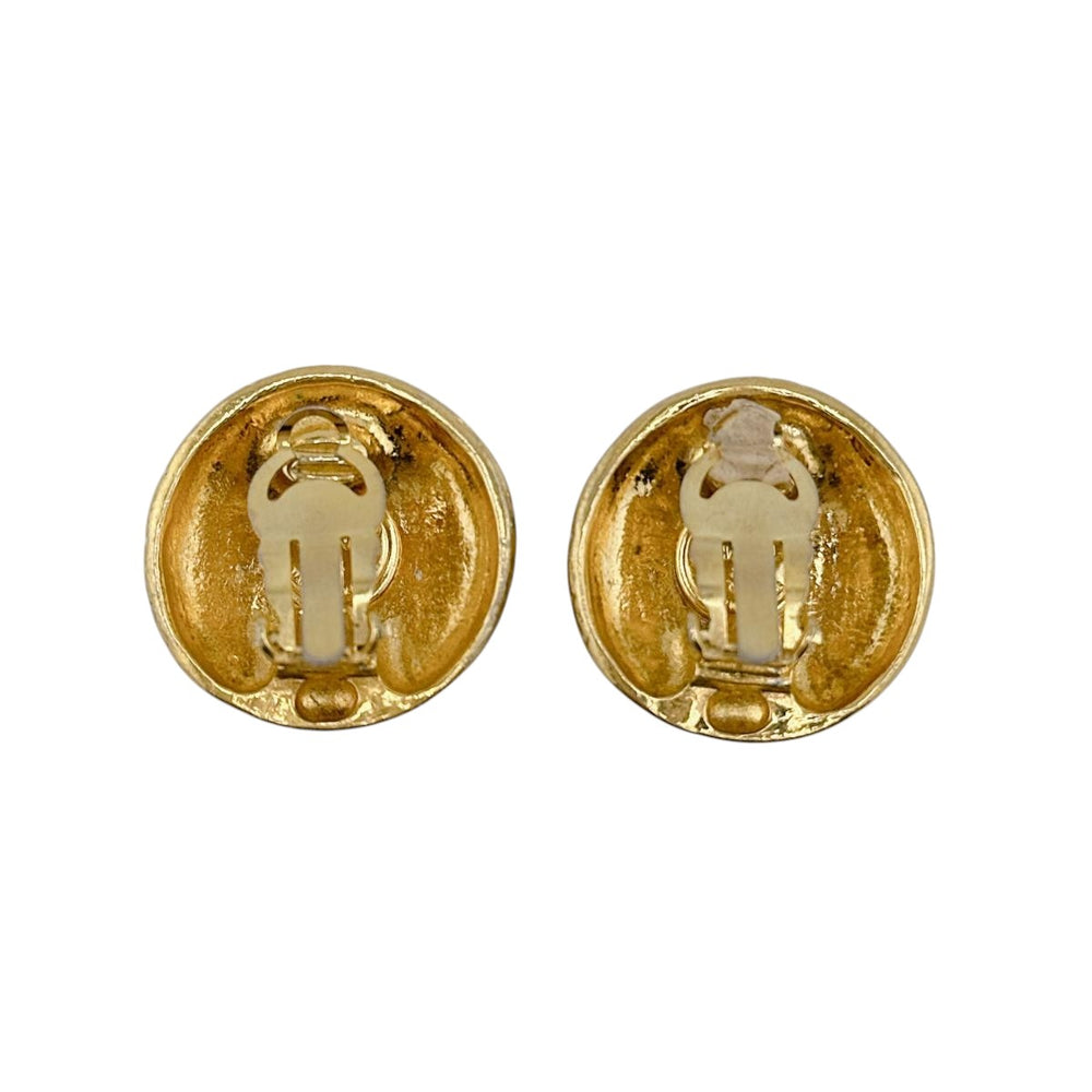 CHANEL Earring metal gold Earring vintage round Women Used Authentic