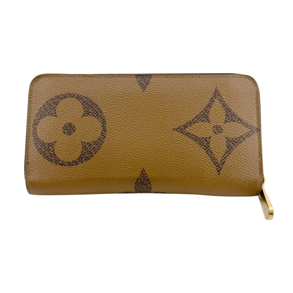 LOUIS VUITTON Long Wallet Purse M69353 Monogram canvas Brown Giant reverse Monogram Zippy wallet unisex(Unisex) Used Authentic