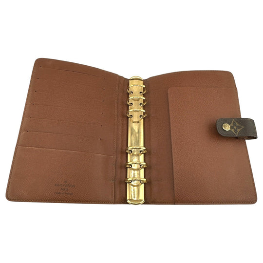 LOUIS VUITTON Notebook cover R20004 Monogram canvas Brown System notebook cover Monogram Agenda MM mens(Unisex) Used Authentic