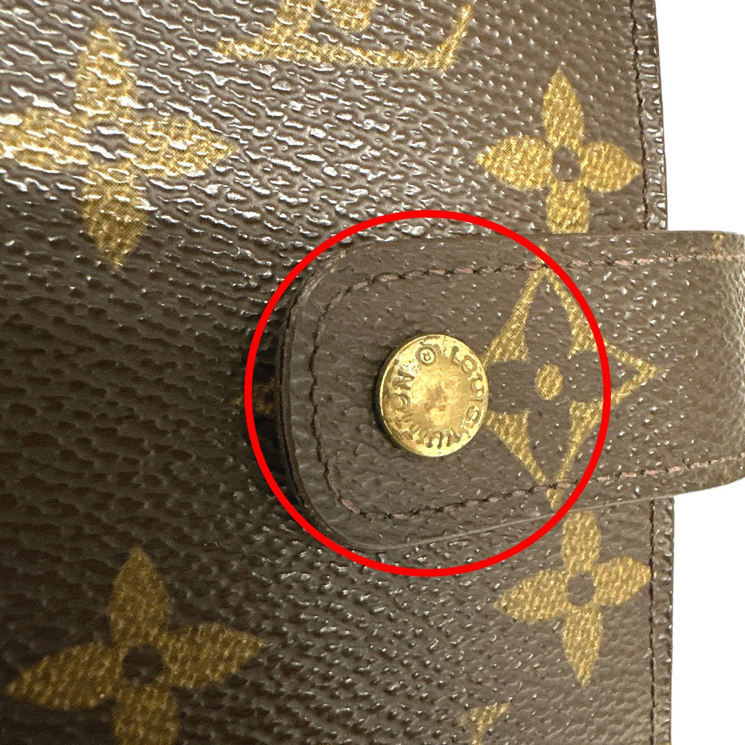 LOUIS VUITTON Notebook cover R20004 Monogram canvas Brown System notebook cover Monogram Agenda MM mens(Unisex) Used Authentic