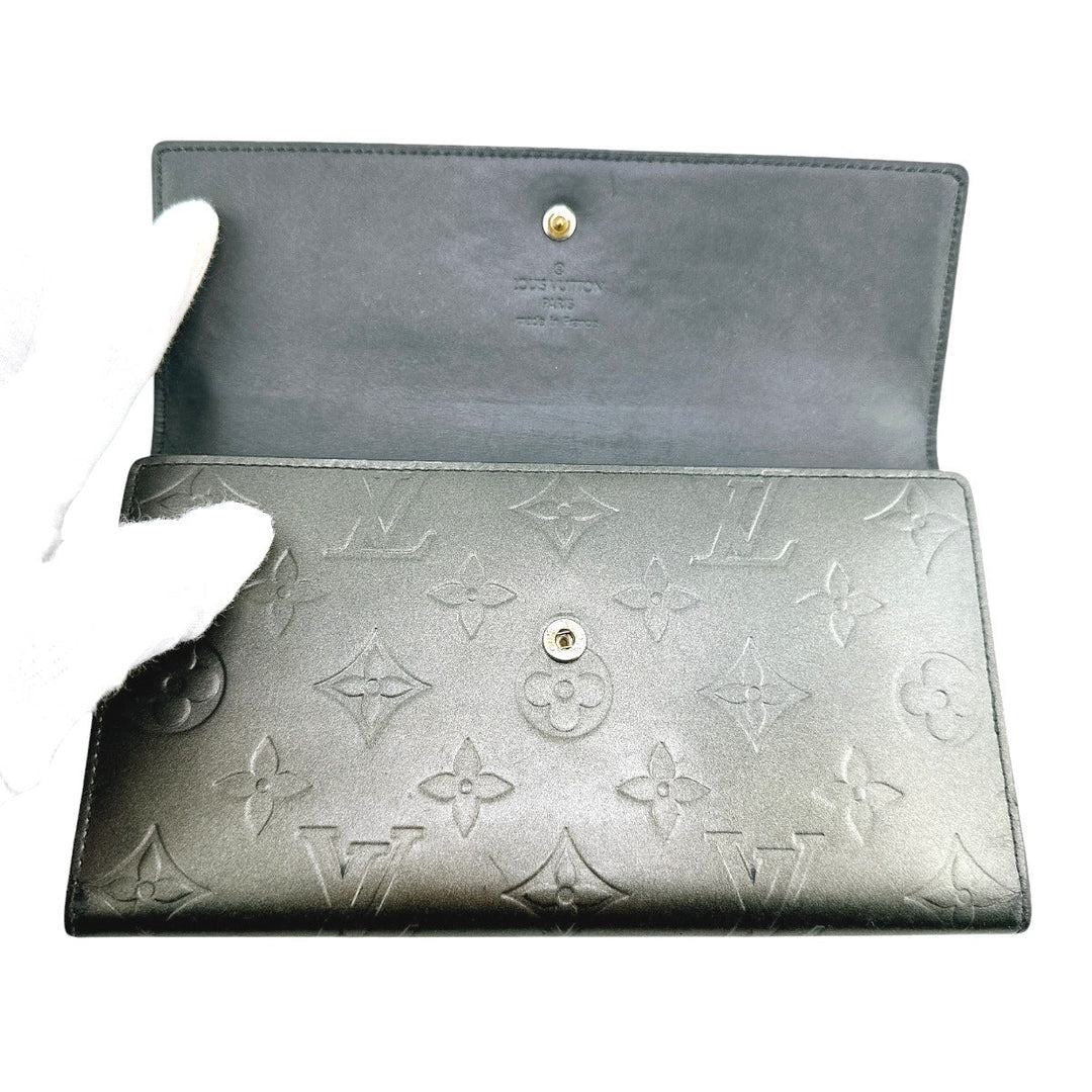 LOUIS VUITTON Tri-fold wallet M65102 Monogram mat Noir Tri-fold wallet Monogram Porfeuil unisex(Unisex) Used Authentic