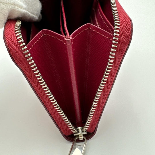 LOUIS VUITTON Coin case M60383 Epi Leather Red Coin case Epi Zip around purse Women Used Authentic