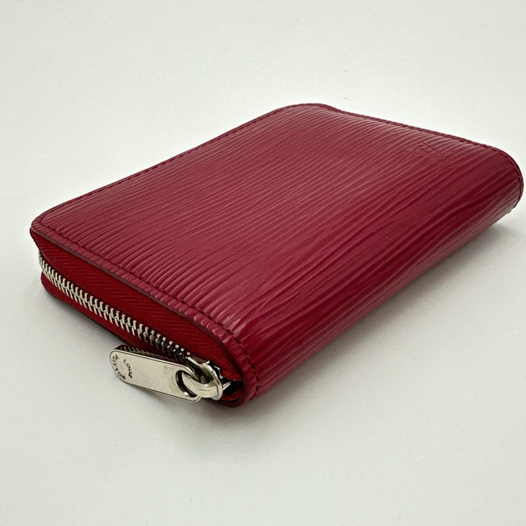 LOUIS VUITTON Coin case M60383 Epi Leather Red Coin case Epi Zip around purse Women Used Authentic