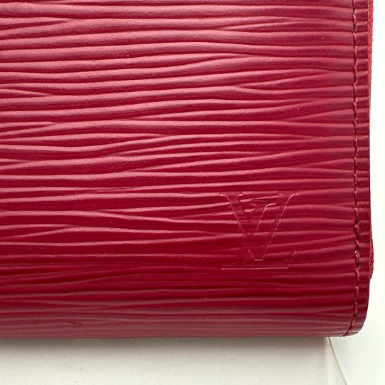 LOUIS VUITTON Coin case M60383 Epi Leather Red Coin case Epi Zip around purse Women Used Authentic