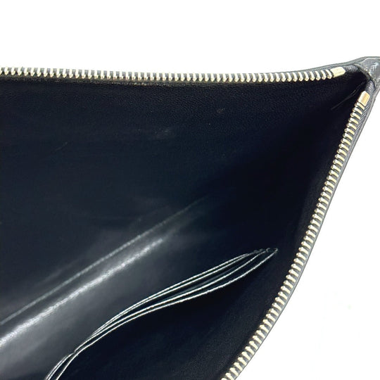PRADA Clutch bag 2NG001 Safiano leather black logo rabbit mens Used Authentic