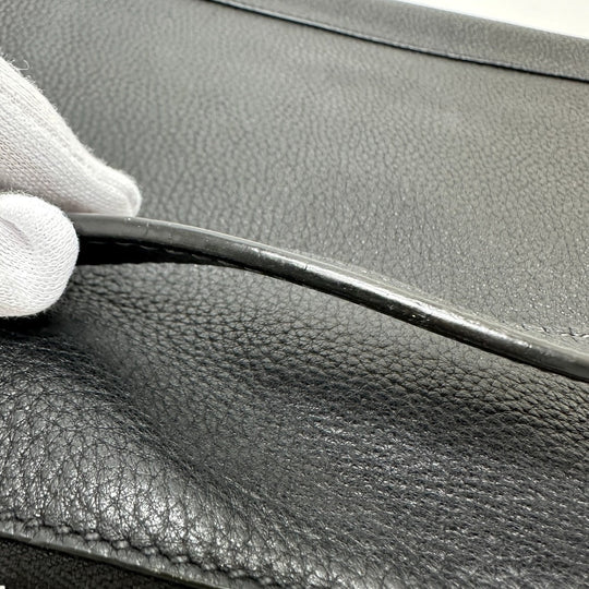 PRADA Clutch bag 2VN014 leather black triangle plate