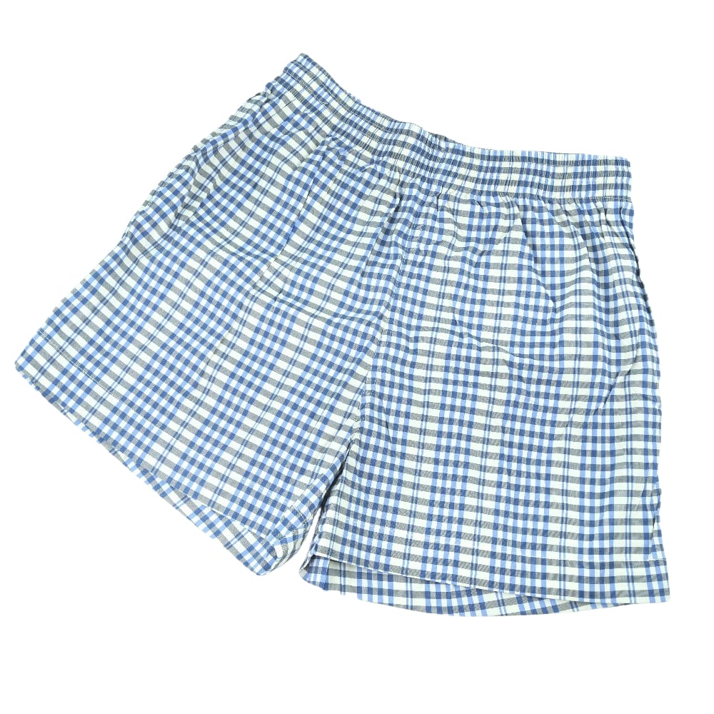 HERMES Pants Nylon, Polyurethane blue check Swimwear mens S Used Authentic