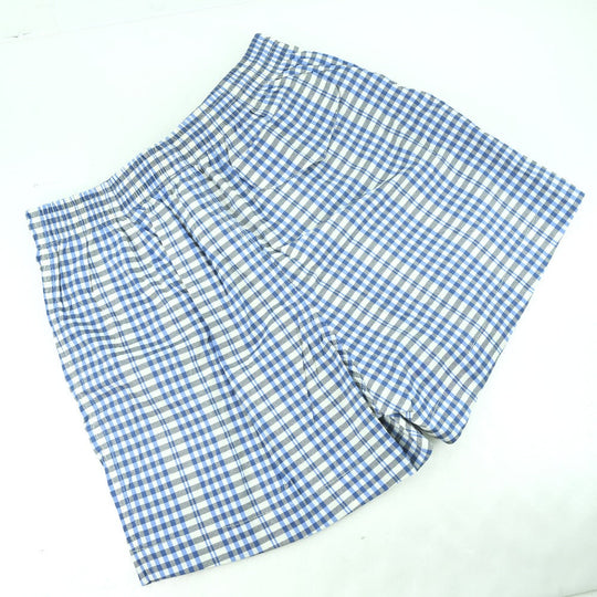 HERMES Pants Nylon, Polyurethane blue check Swimwear mens S Used Authentic