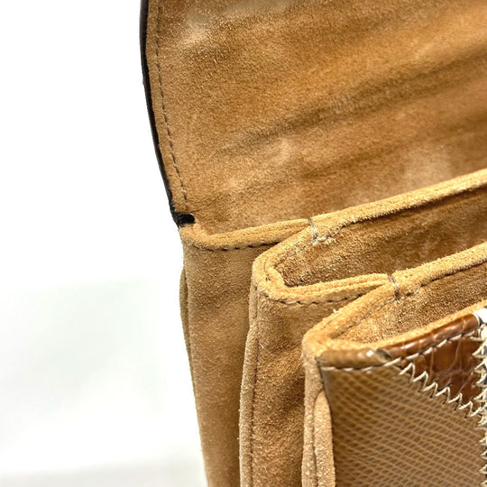 PRADA Shoulder Bag 1BD009 suede Brown logo