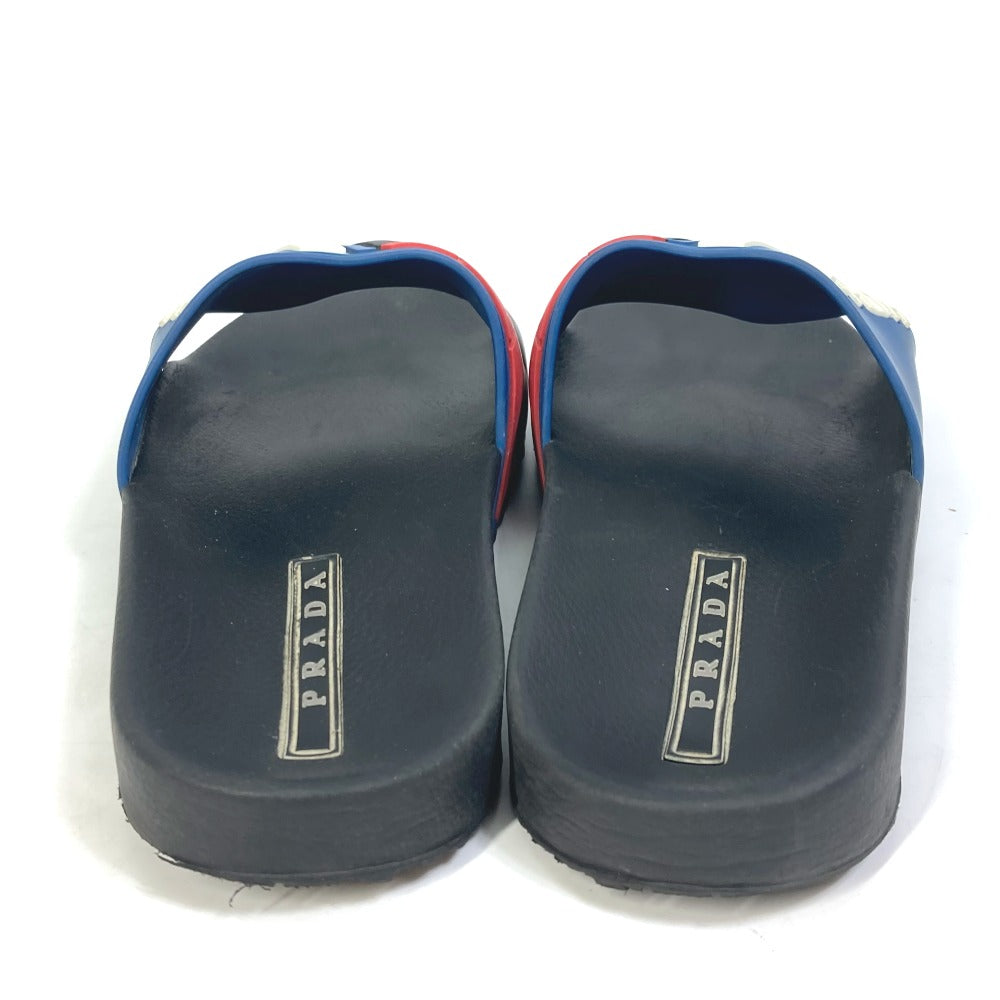 PRADA Sandals 4X3204 rubber black pool sandals flat sandals shoes logo mens 8 Used Authentic